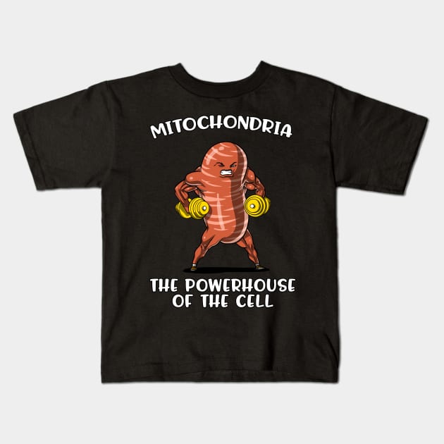 Biology Mitochondria Joke Kids T-Shirt by underheaven